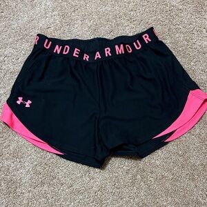 Under Armour Women's Athletic Shorts in Black and Pink